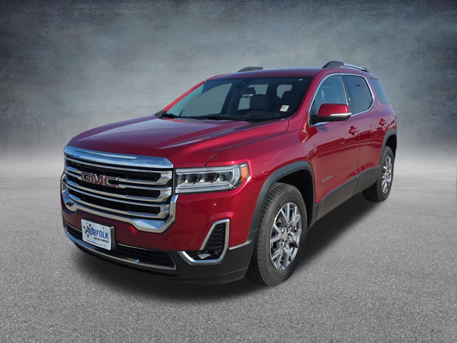 2020 GMC Acadia SLT in Red Quartz Tintcoat — front three-quarter view