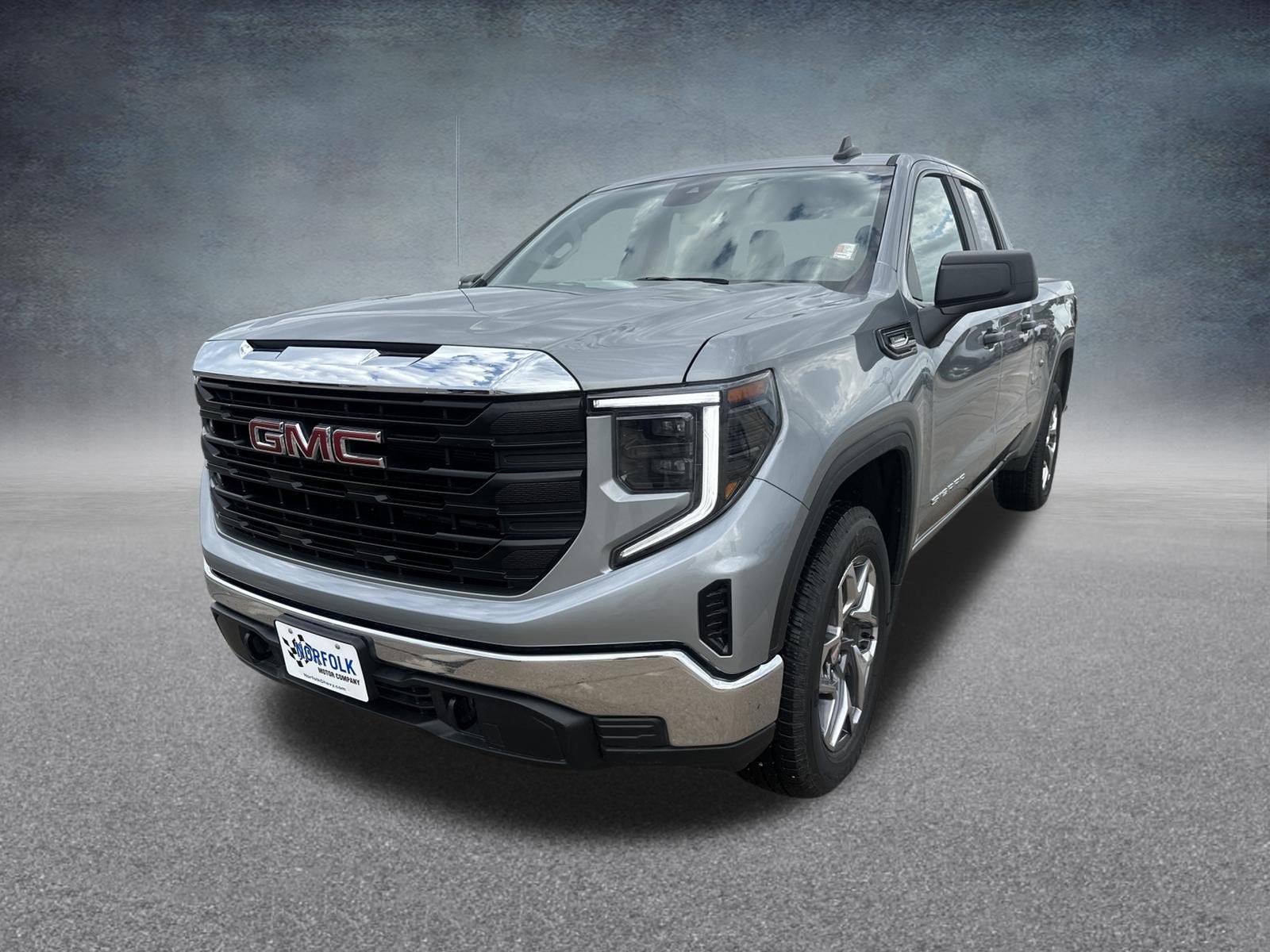 2024 GMC Sierra 1500 Pro in Sterling Metallic — front three-quarter view