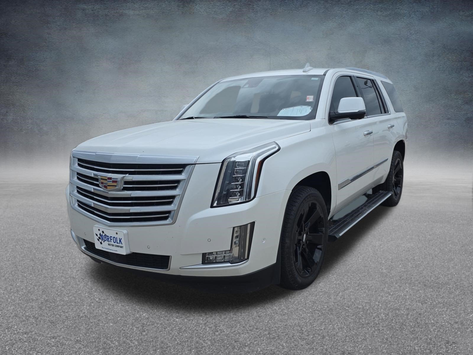 2017 Cadillac Escalade Platinum in Crystal White Tricoat — front three-quarter view