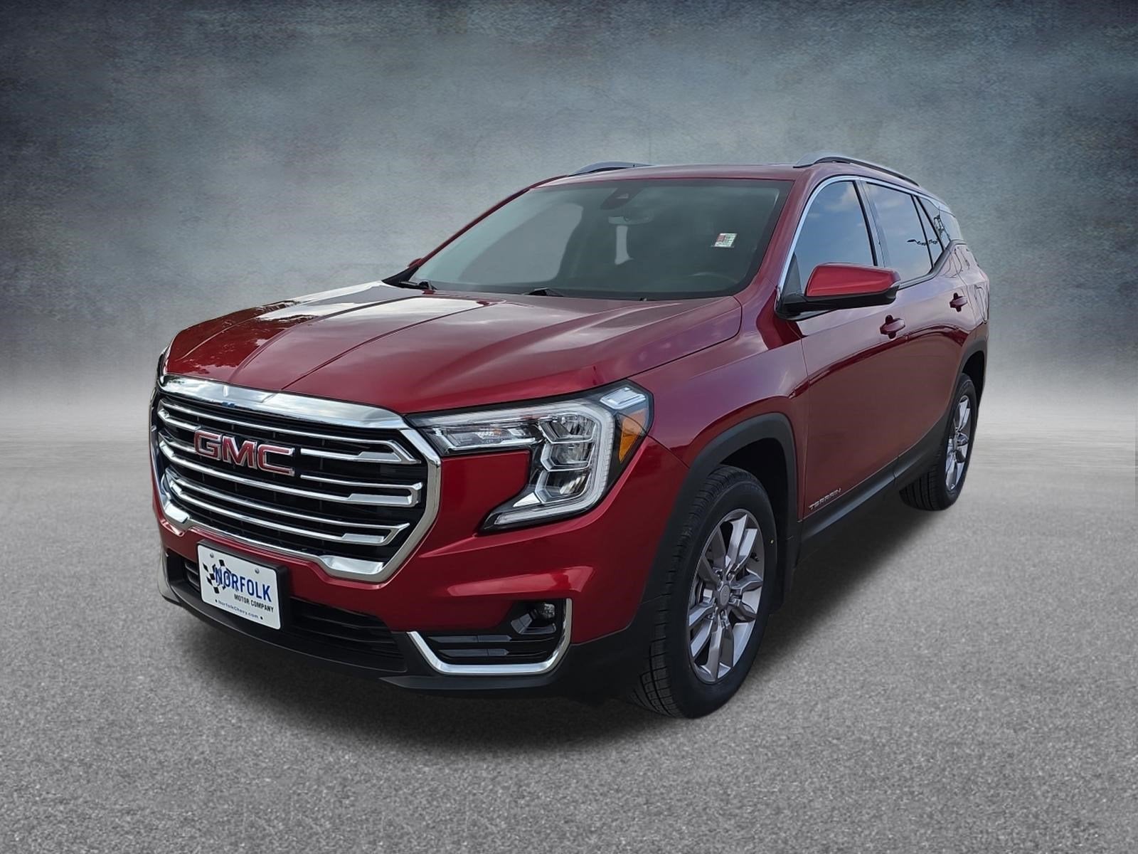 2022 GMC Terrain SLT in Cayenne Red Tintcoat — front three-quarter view