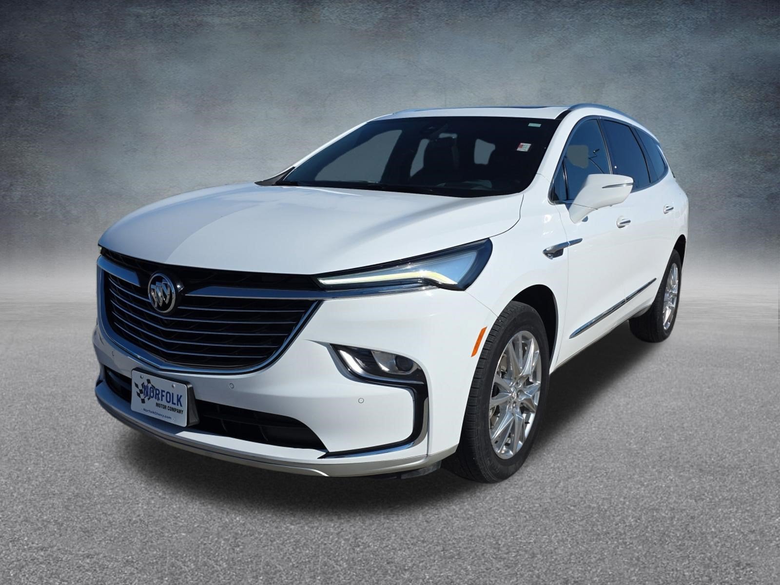 2023 Buick Enclave Premium in Summit White — front three-quarter view